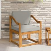 vidaXL Utomhussoffa Massivt akaciaträ och polyester Naturlig