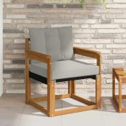 vidaXL Utomhussoffa Massivt Akaciaträ Naturlig och Ljus Grå