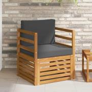 vidaXL Utomhussoffset Massivt akaciaträ och polyester Naturfärg