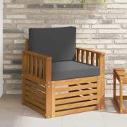 vidaXL Utomhussoffset Massivt akaciaträ och polyester Naturfärg