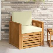 vidaXL Utomhussoffa Massivt akaciaträ och polyester Naturlig