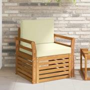 vidaXL Utomhussoffa Massivt akaciaträ och polyester Naturlig