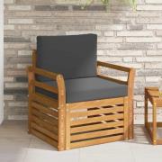 vidaXL Utomhussoffset Massivt akaciaträ och polyester Naturfärg