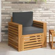 vidaXL Utomhussoffset Massivt akaciaträ och polyester Naturfärg