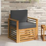 vidaXL Utomhussoffset Massivt akaciaträ och polyester Naturfärg