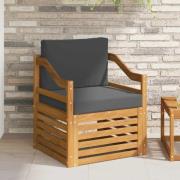 vidaXL Utomhussoffset Massivt akaciaträ och polyester Naturfärg