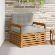 vidaXL Utomhussoffset Massivt akaciaträ och polyester Naturfärg