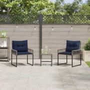 vidaXL Utemöbelset med kudde stål