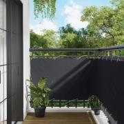 vidaXL Balkong Skärm Svart 90 x 200 cm PU-belagt oxford alu