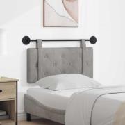 vidaXL Hängande Huvudgavel Väggmonterad Ljusgrå 100 x 55 x 5 cm Sammet