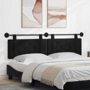 vidaXL Hängande Huvudgavel Väggmonterad Svart 190 x 55 x 5 cm Sammet