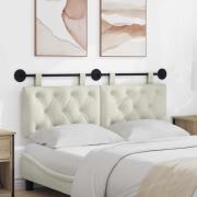 vidaXL Hängande Huvudgavel Väggmonterad Kräm 150 x 55 x 7 cm Sammet