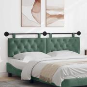 vidaXL Hängande Huvudgavel Väggmonterad Havgrön 190 x 55 x 7 cm Sammet