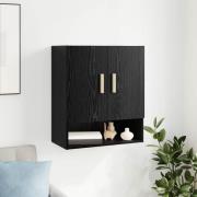 vidaXL Väggskåp Väggmonterad Svart Ek 60 x 31 x 70 cm Konstruerat trä
