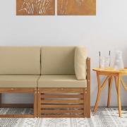 vidaXL Utehörnsoffa Massivt Akaciaträ Naturfärg