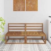 vidaXL 2 Stycke Utomhus Mellansoffa Naturfärg 158 x 83 x 73 cm
