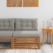 vidaXL Utomhus Mellansoffa Massivt Akaciaträ Naturfärg