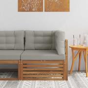 vidaXL Utehörnsoffa Massivt Akaciaträ Naturfärg