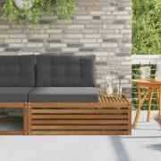 vidaXL Utomhus modulsoffa Naturfärg 115 x 83 x 73 cm Massivt Akaciaträ