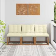 vidaXL 3 Stycke Utomhus Mellansoffa Massivt akaciaträ och Textilene