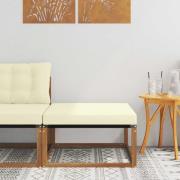 vidaXL Utomhuspall Massivt Akaciaträ och Textilene Naturfärg