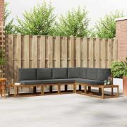 vidaXL Utomhussoffset med kudde 6 Stycke Naturlig och Antracit