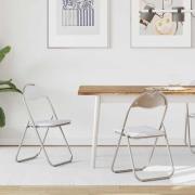 vidaXL Fällstol 2 pcs Vitt och Grått 48 x 43,5 x 81 cm Konstläder