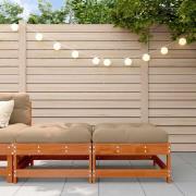 vidaXL Trädgårdsfotpall Massiv furu Vaxad brun