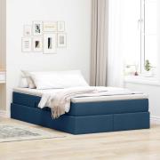 vidaXL Förvaringssäng med madrass Blå 120 x 190 cm Polyester