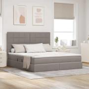 vidaXL Förvaringssäng med madrass Taupe 160 x 200 cm Polyester