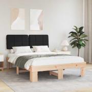 vidaXL Sängram med Klädd Huvudgavel Svart 150 x 200 cm Massiv furu