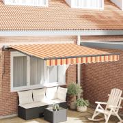 vidaXL Utfällbar markis Gul och Orange 300 x 250 cm Duk och Aluminium