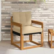 vidaXL Utomhussoffa Massivt Akaciaträ Naturlig