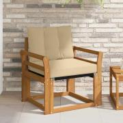 vidaXL Utomhussoffa Massivt Akaciaträ och Textilene Naturfärg