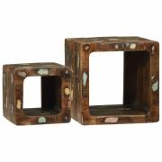 vidaXL TV Enheter med hylla 2 pcs Flerfärgsdesign Solid återvunnen trä