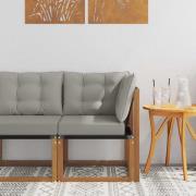 vidaXL Utehörnsoffa Massivt akaciaträ och Textilene Naturfärg