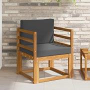 vidaXL Utomhussoffa Massivt akaciaträ och polyester Naturfärg