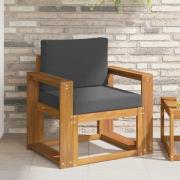 vidaXL Utomhussoffa Massivt akaciaträ och polyester Naturfärg