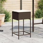 vidaXL Barstolarför för trädgården med dynor 2 st brun konstrotting