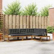 vidaXL Utomhussoffset 4 Stycke Naturlig och Antracit