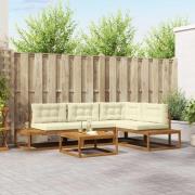 vidaXL Utomhussoffset Naturlig och Grädde