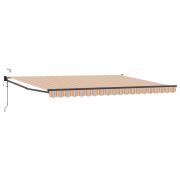 vidaXL Elektrisk Retraktabel Markis Blå och Orange 4,5 × 3 m