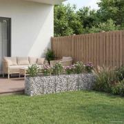 vidaXL Gabion upphöjd säng 2 pcs Silver