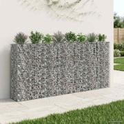 vidaXL Gabion upphöjd säng 4 pcs Silver 330 x 50 x 150 cm