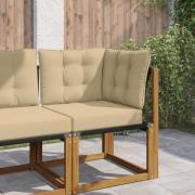 vidaXL Utomhus Soffa Kudde 3 pcs Beige Polyester