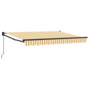 vidaXL Manuell Utdragbar Markis Gul och vit 3,5 x 2 m