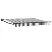 vidaXL Manuell Utdragbar Markis Antracit och vitt 3,5 x 2 m
