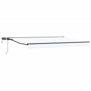 vidaXL Manuell markisram med LED-lampor Vit 4 × 3,5 m