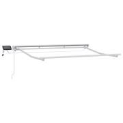 vidaXL Manuell markisram med LED-lampor Vit 3,5 x 2 m Aluminium