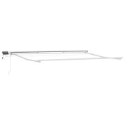 vidaXL Manuell markisram med LED-lampor Vit 5 x 3 m Aluminium